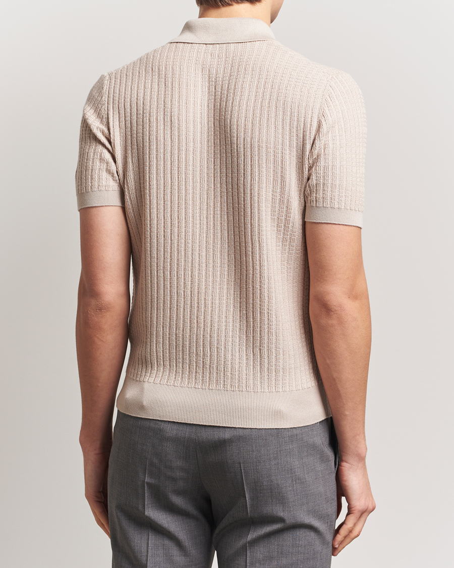 Men | Polo Shirts | Canali | Jacquard Short Sleeve Polo Beige