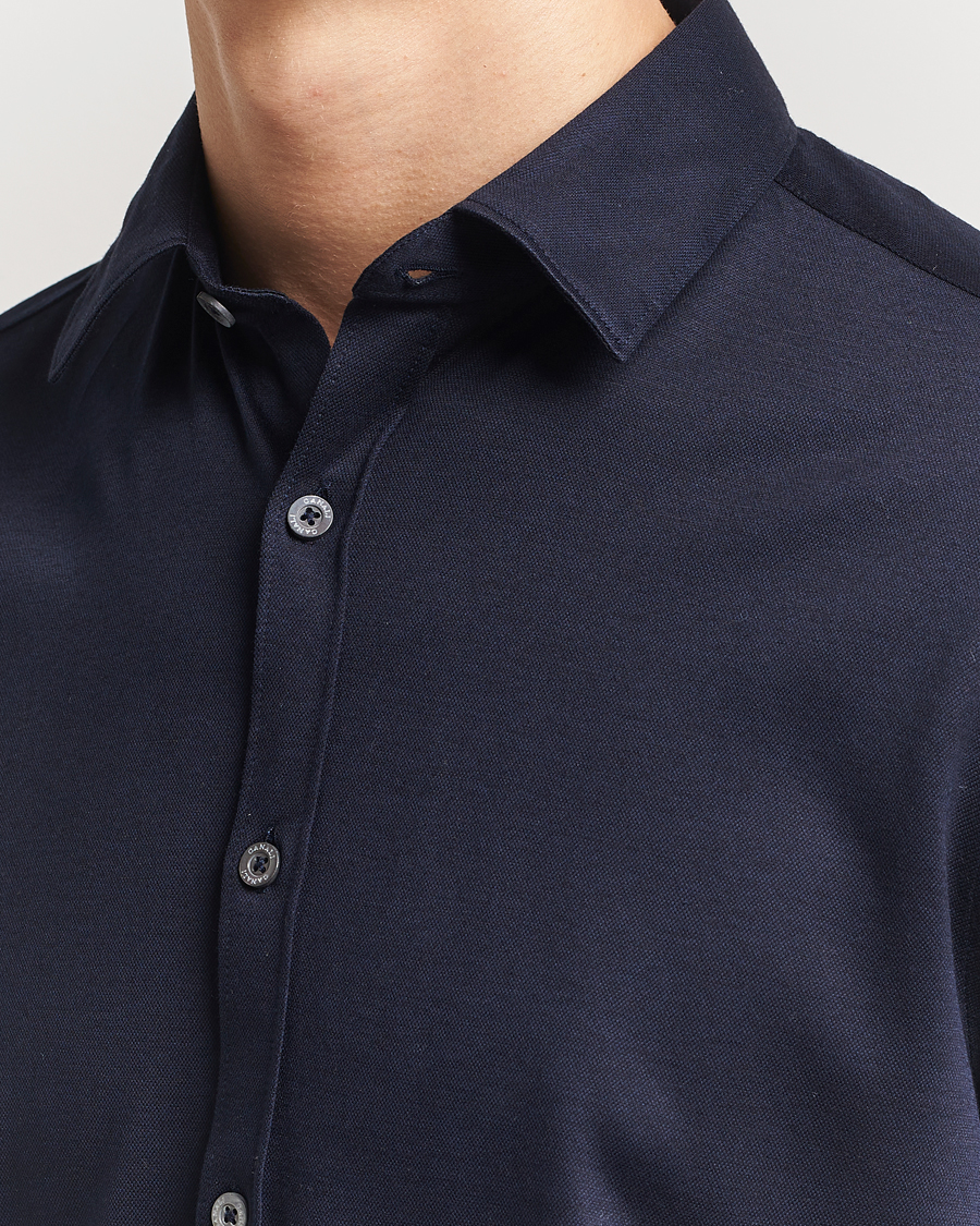 Men | Shirts | Canali | Slim Fit Jersey Shirt Navy