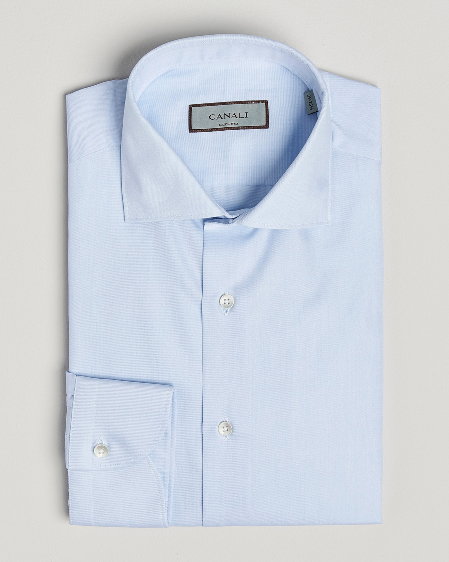 Men | Shirts | Canali | Slim Fit Cotton Shirt Light Blue