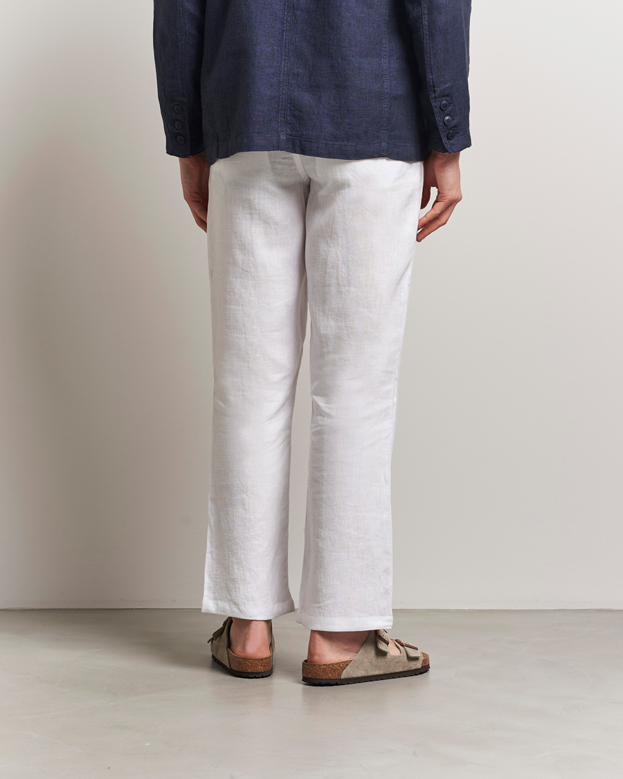 Men | Trousers | KnowledgeCotton Apparel | Loose Linen Pants Bright White