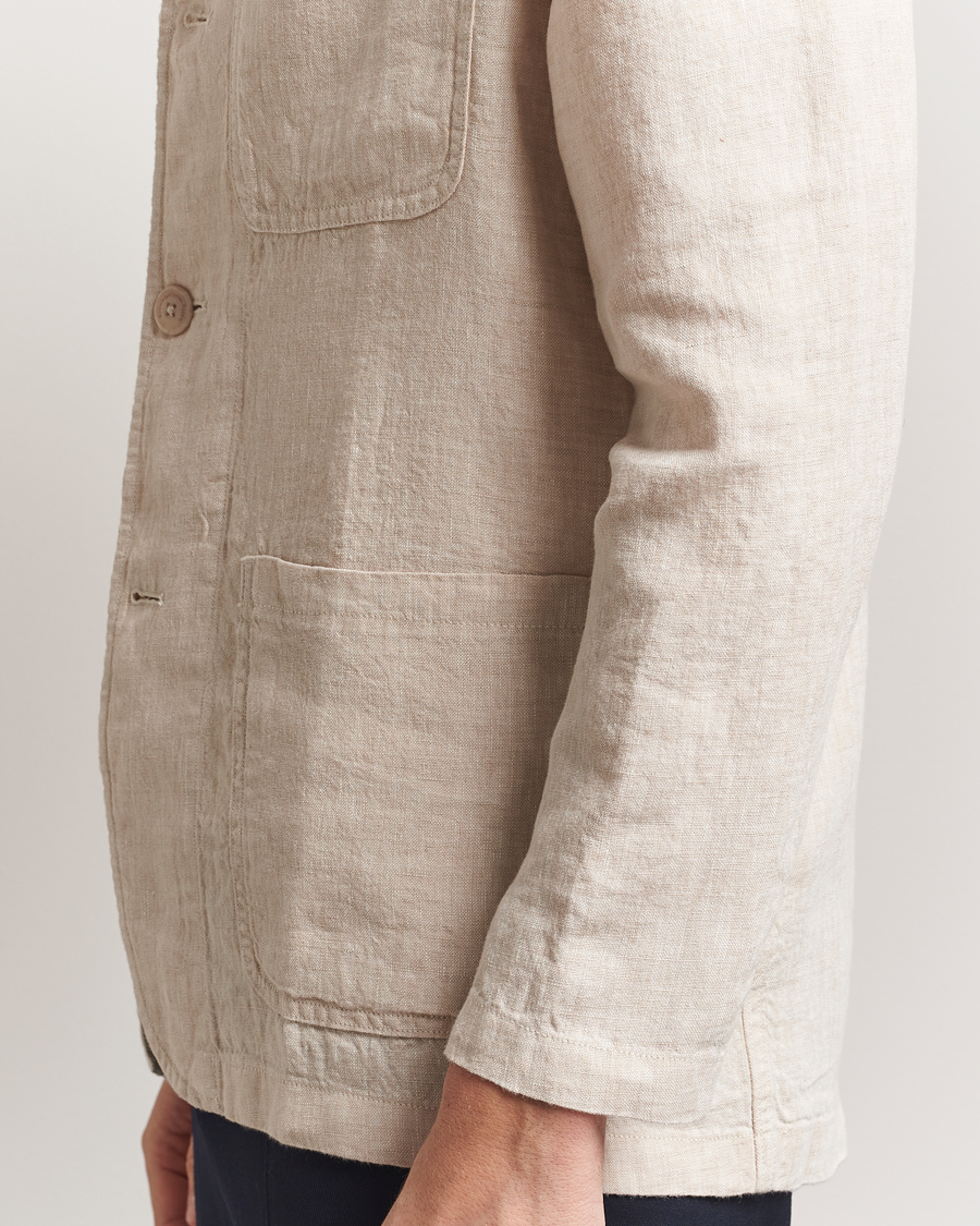 Men | Blazers | KnowledgeCotton Apparel | Linen Blazer Light Feather Grey