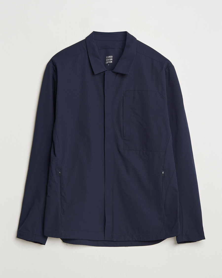 Scandinavian Edition Merge II Stretch Shirt Jacket Navy Blue at