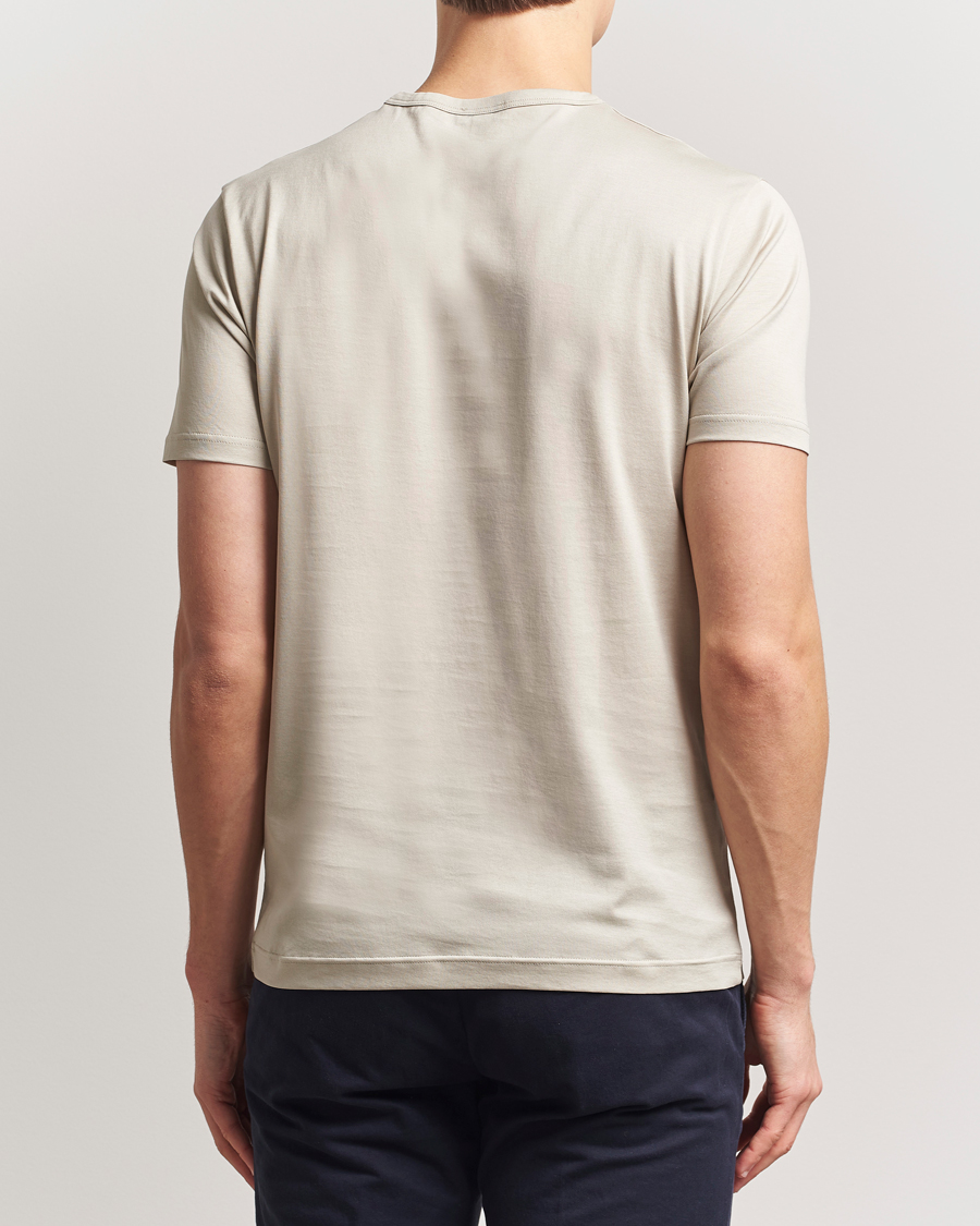 Men | T-Shirts | Sunspel | Crew Neck Q82 Cotton T-Shirt Ash Grey