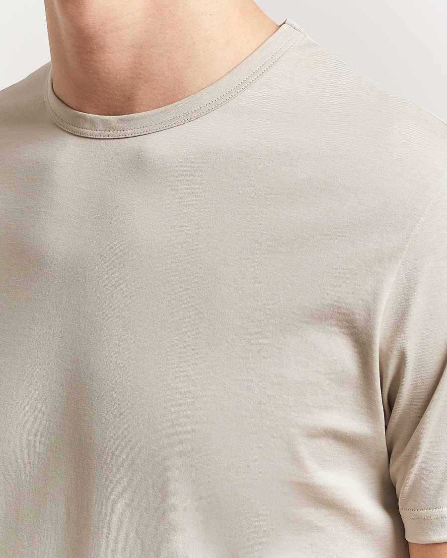 Men | T-Shirts | Sunspel | Crew Neck Q82 Cotton T-Shirt Ash Grey