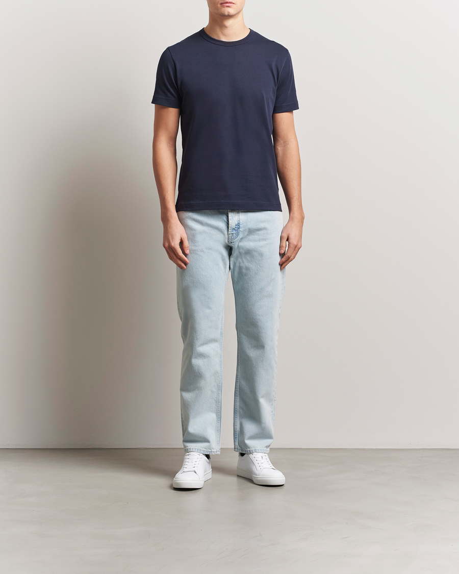 Men | T-Shirts | Sunspel | Single Jersey Supima Cotton T-Shirt Navy
