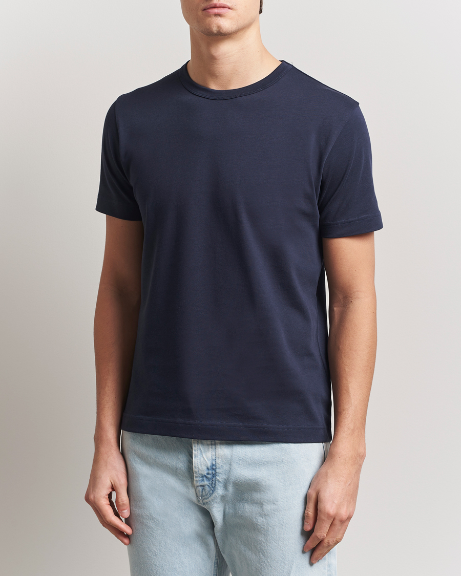 Men | T-Shirts | Sunspel | Single Jersey Supima Cotton T-Shirt Navy