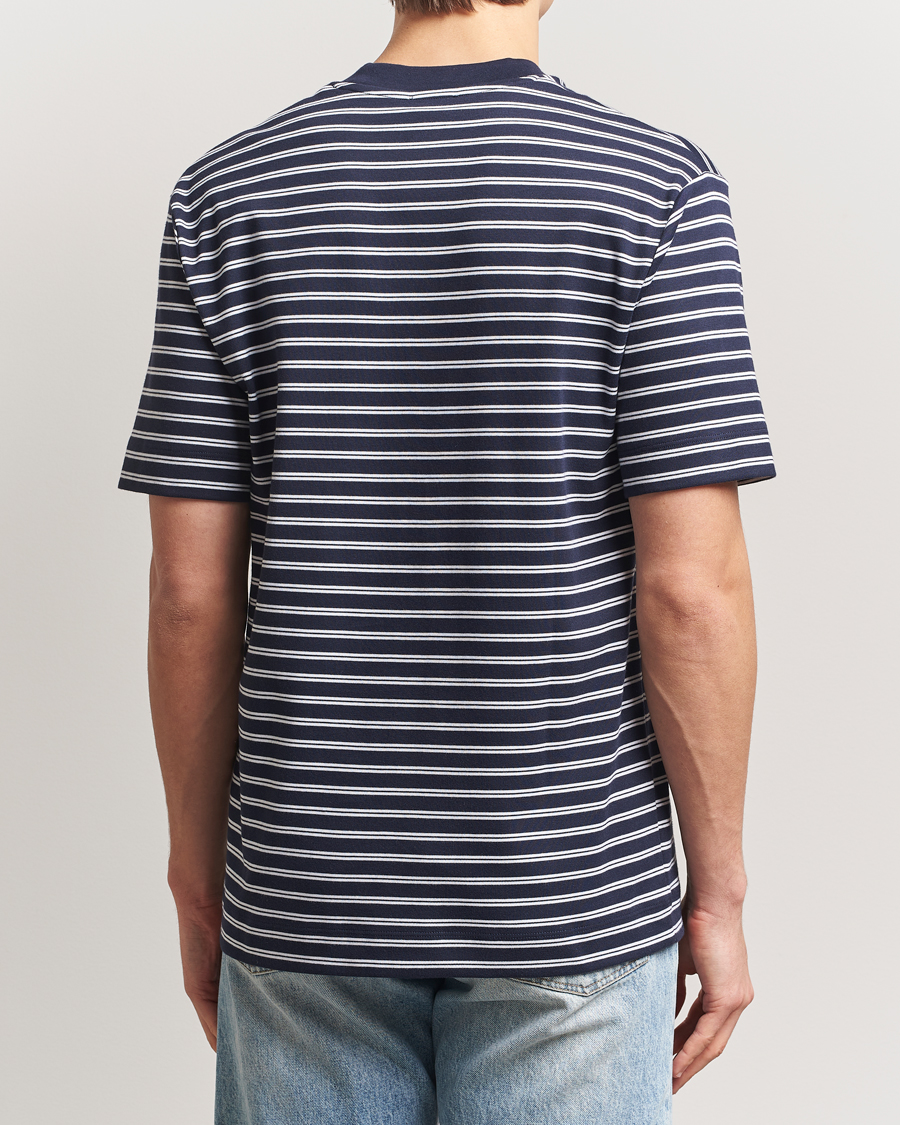 Men | T-Shirts | Sunspel | Heavy Weight Supima Cotton T-Shirt Navy/White