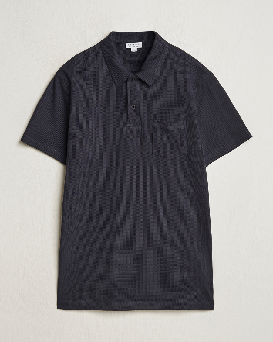 Men | Polo Shirts | Sunspel | Riviera Polo Shirt Midnight Navy