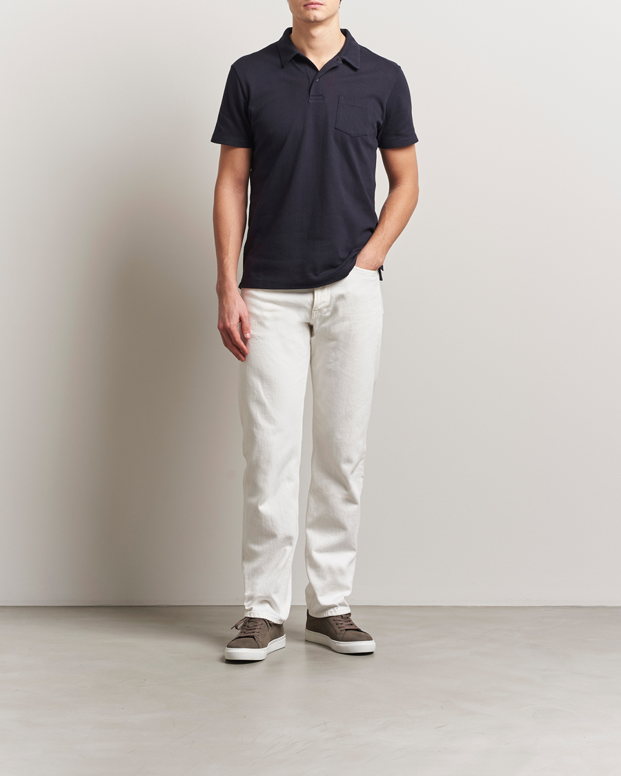 Men | Polo Shirts | Sunspel | Riviera Polo Shirt Midnight Navy