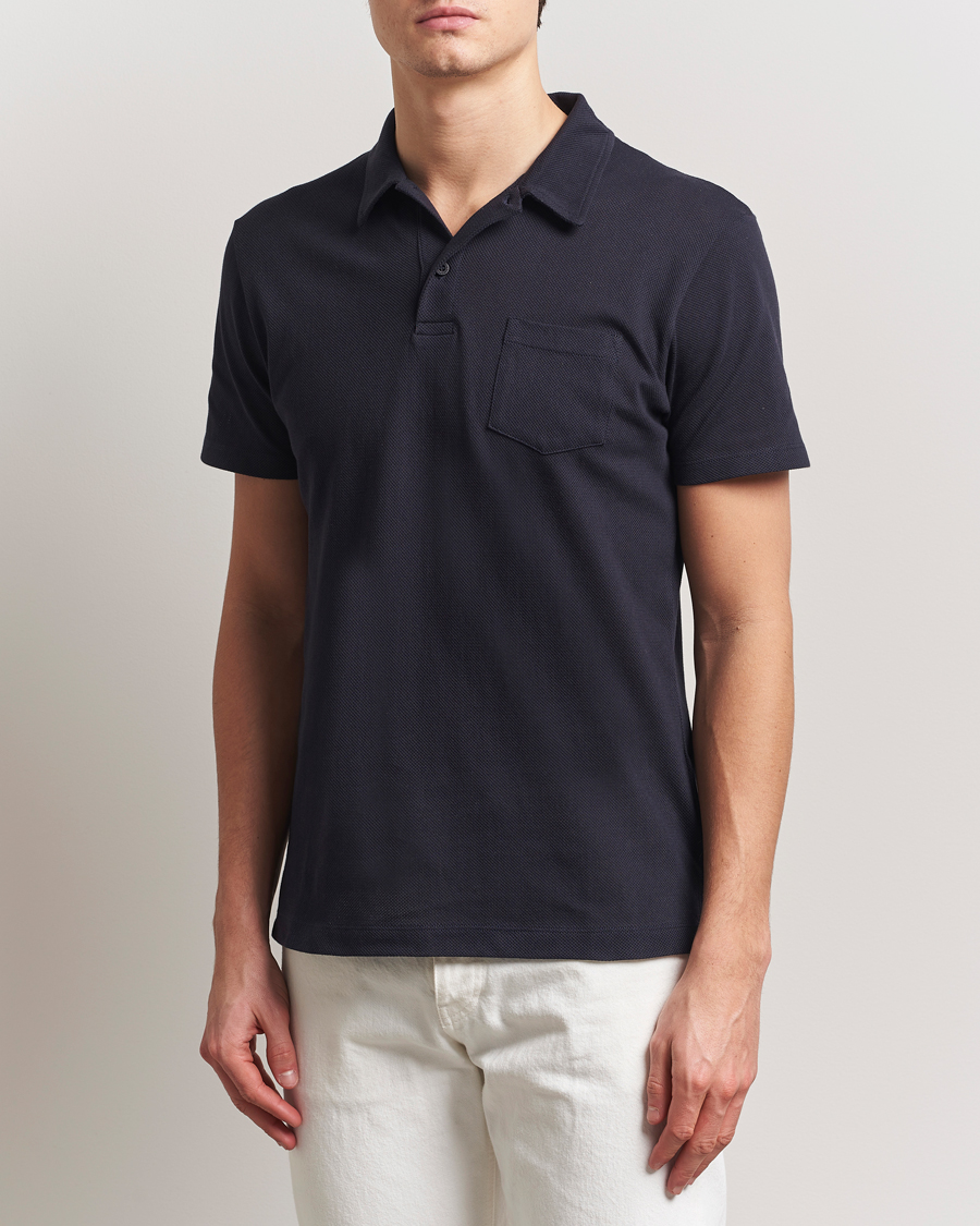 Men | Polo Shirts | Sunspel | Riviera Polo Shirt Midnight Navy