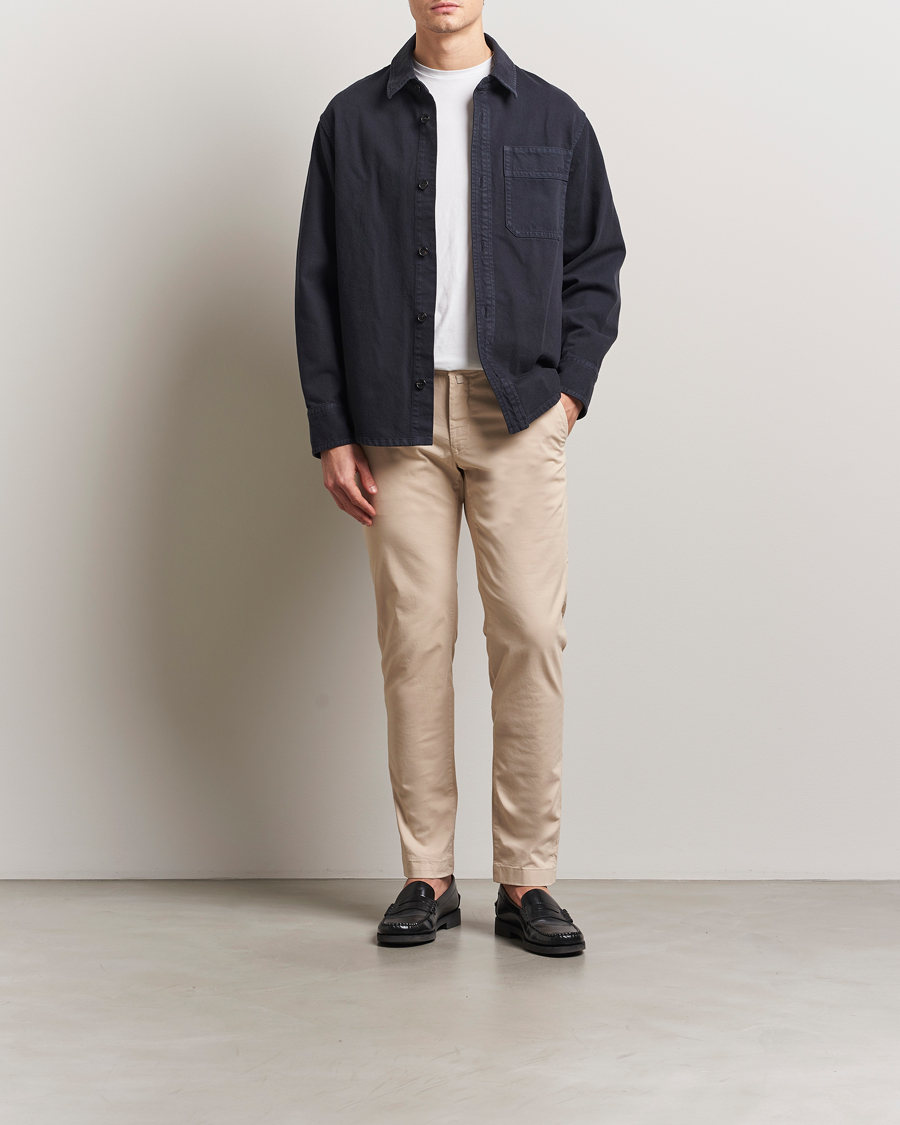 Men | Trousers | Jacob Cohën | Bobby Cotton Gabardine Chinos Beige