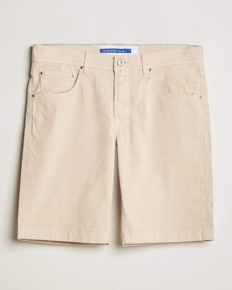 Men | Shorts | Jacob Cohën | Nicolas Cotton Gabardine Shorts Beige