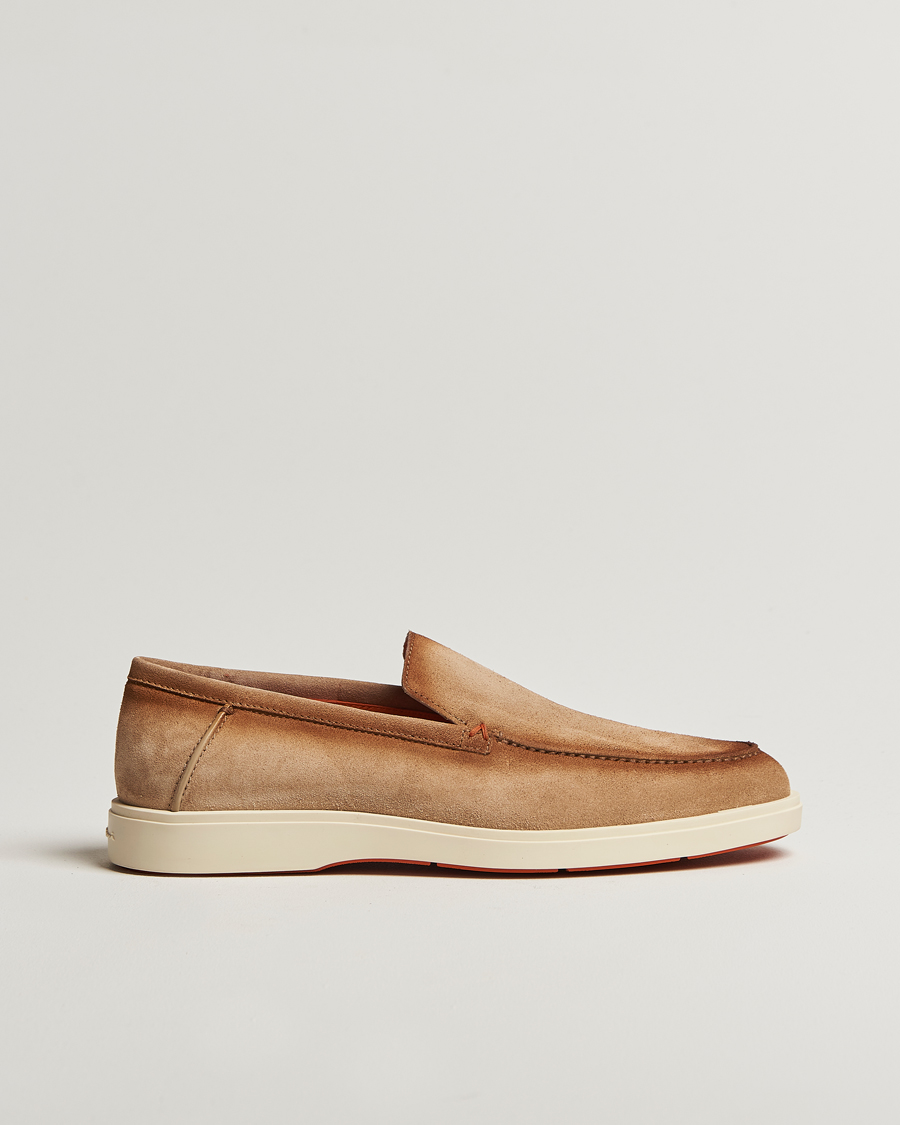 Men | Santoni Detroit Loafers Beige Suede | Santoni | Detroit Loafers Beige Suede