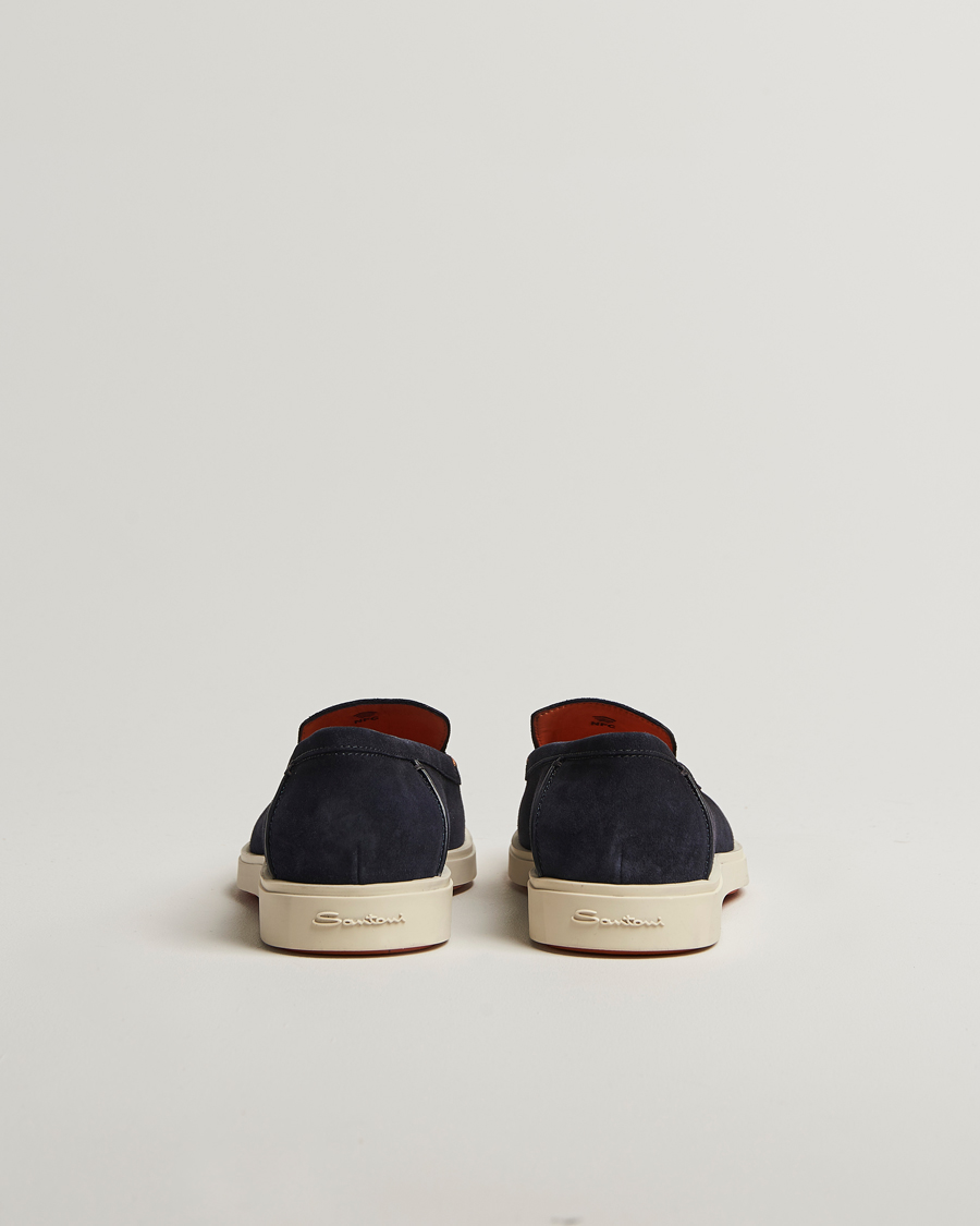 Men | Santoni Detroit Loafers Navy Suede | Santoni | Detroit Loafers Navy Suede