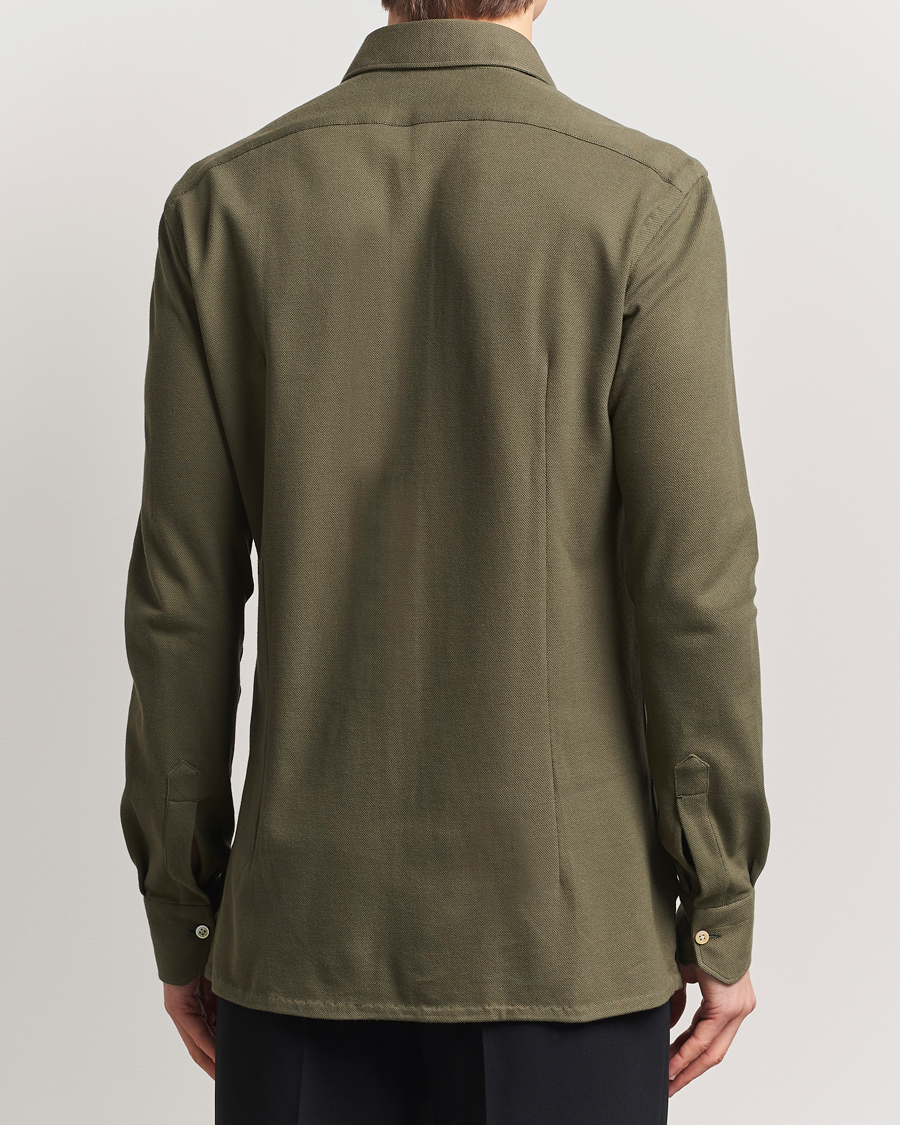 Men | Shirts | Kiton | Jersey Piquet Shirt Militare