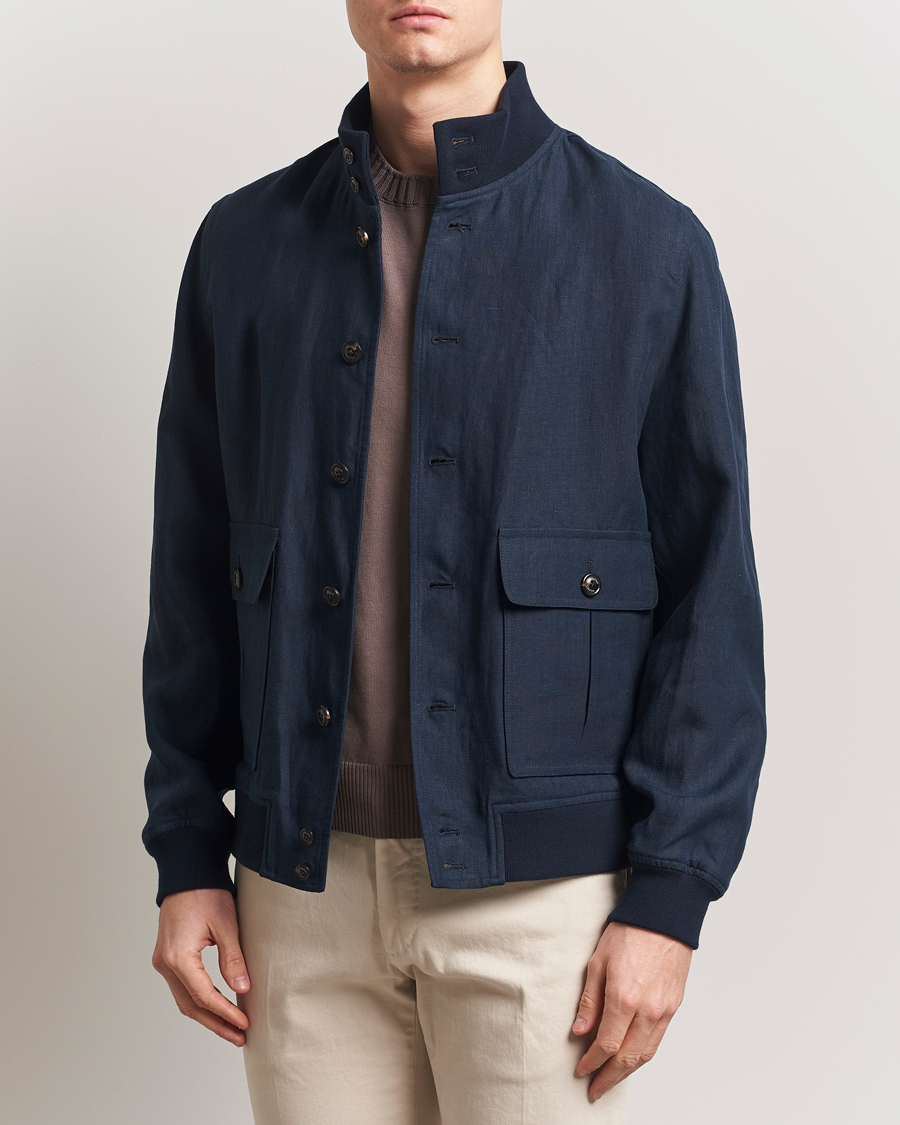 Men | Coats & Jackets | Valstar | Valstarino Linen Jacket Navy