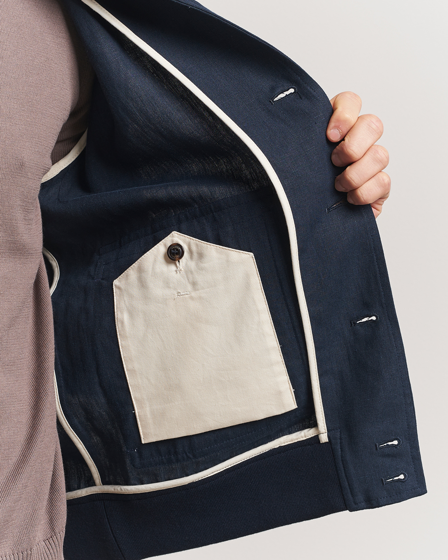 Men | Coats & Jackets | Valstar | Valstarino Linen Jacket Navy