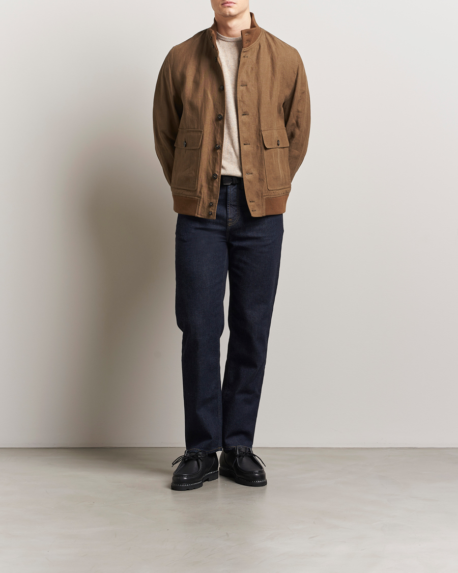 Men | Coats & Jackets | Valstar | Valstarino Linen Jacket Brown