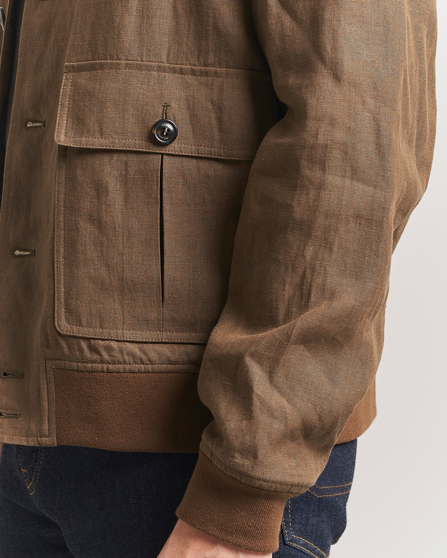 Men | Coats & Jackets | Valstar | Valstarino Linen Jacket Brown