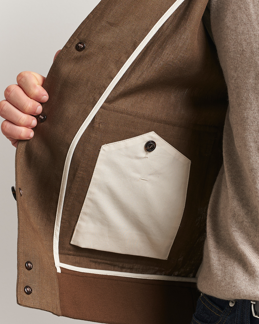 Men | Coats & Jackets | Valstar | Valstarino Linen Jacket Brown