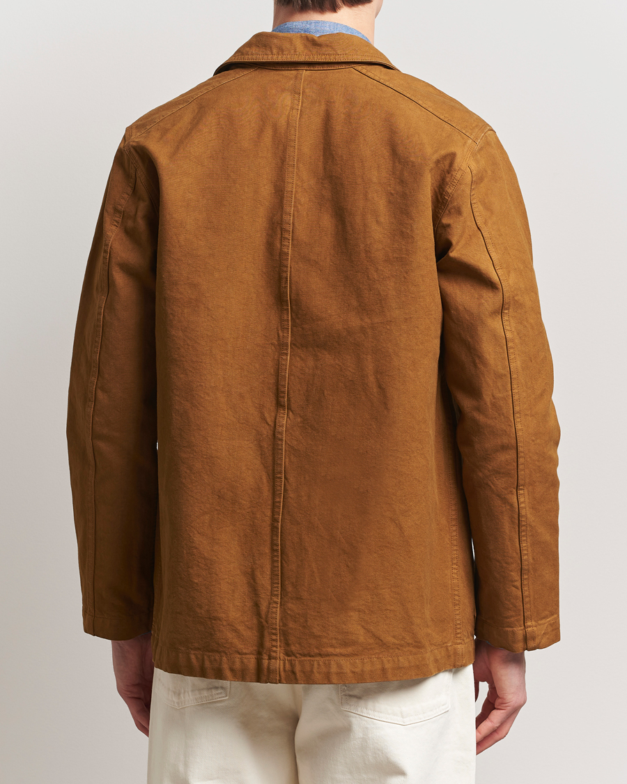 Men | Coats & Jackets | Drake's | Duck Cotton Canvas Chore Jacket Tobacco