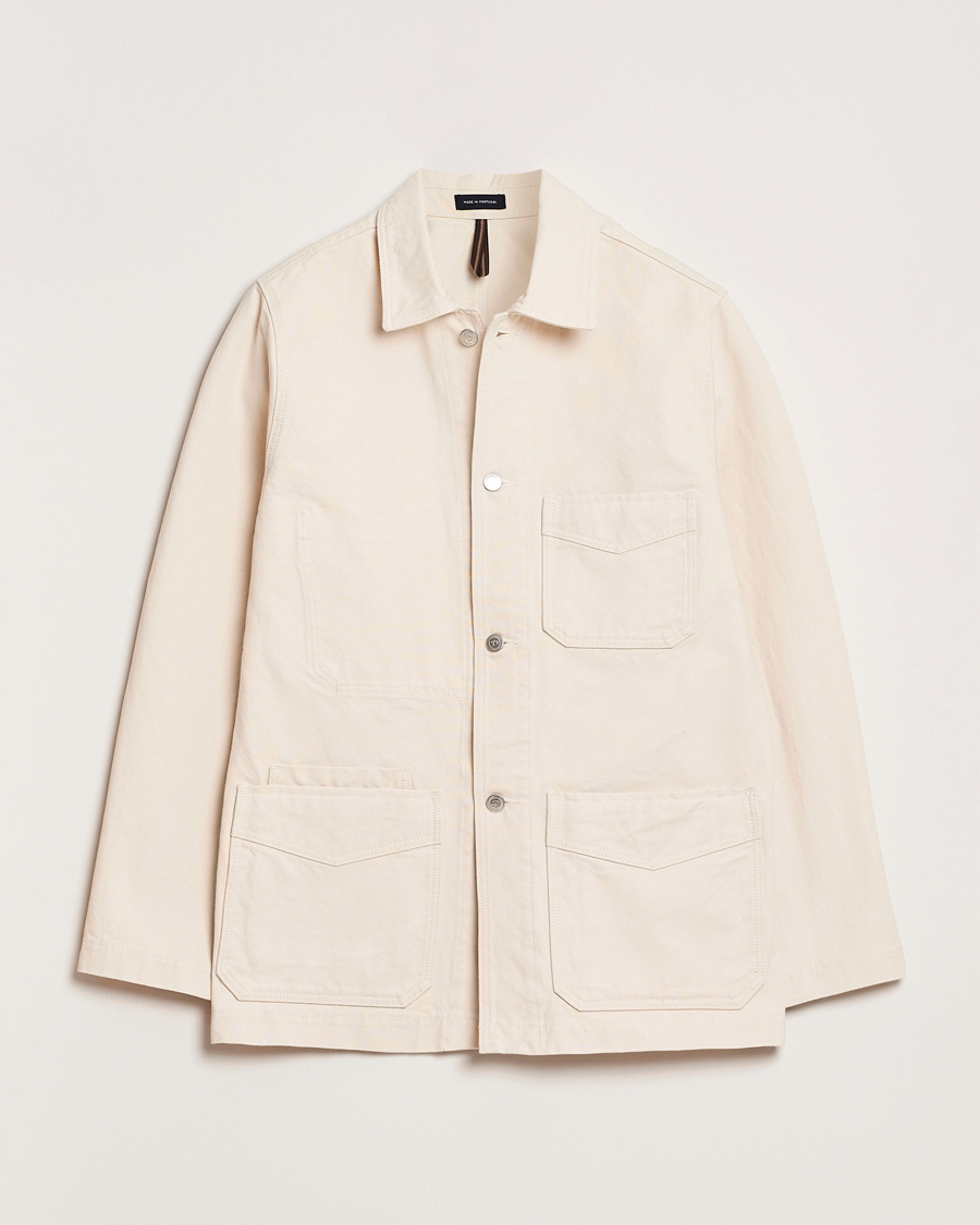 Drake's Duck Cotton Canvas Shore Jacket Natural at CareOfCarl.com