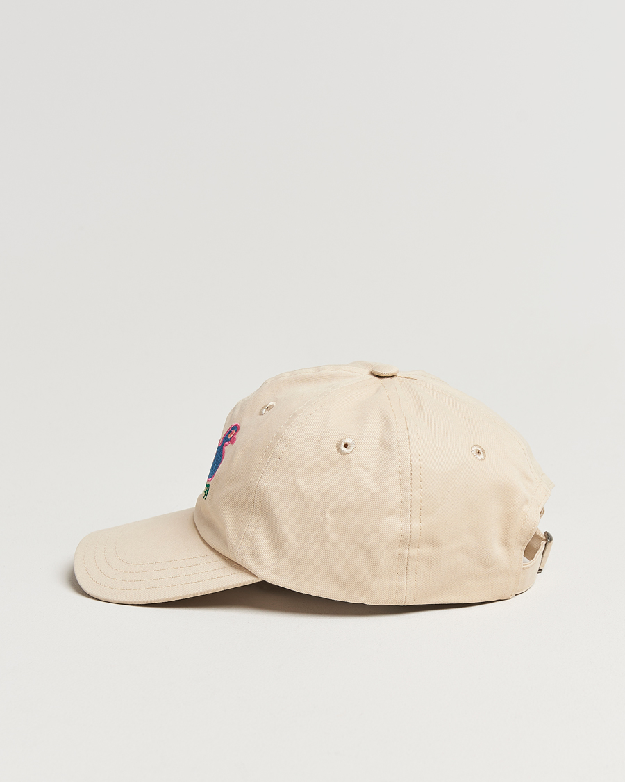 Men | Drake's Peacock Embroidered Cap Ecru | Drake's | Peacock Embroidered Cap Ecru