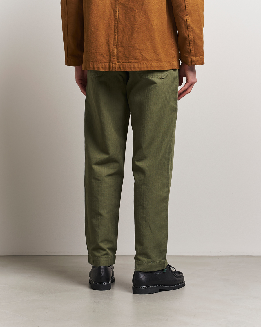 Men | Trousers | Drake's | Fatigue Cotton Trousers Olive