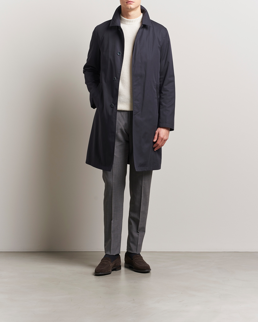 Herno Cotton Car Coat Navy at CareOfCarl.com
