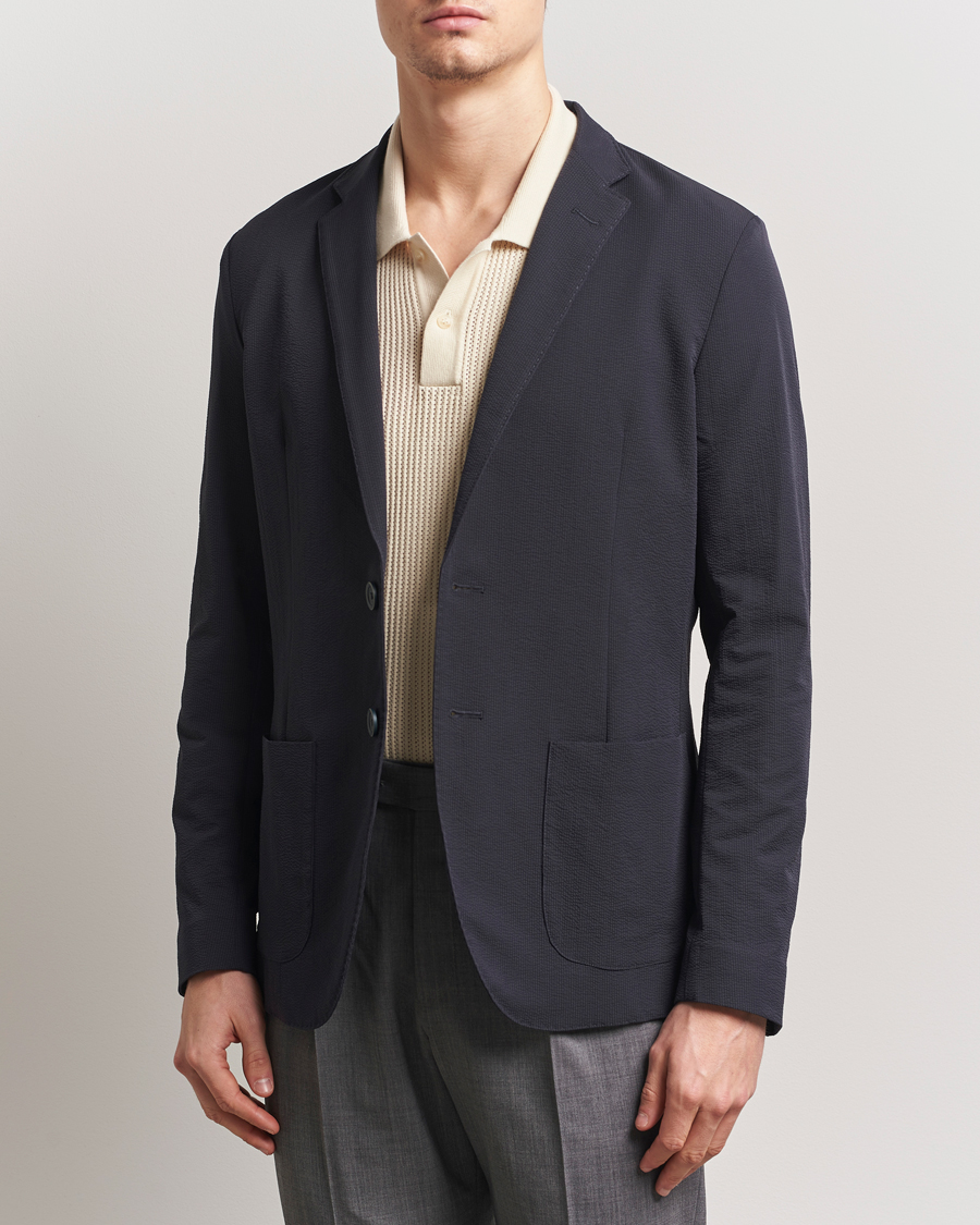 Men | Blazers | Herno | Seersucker Blazer Navy