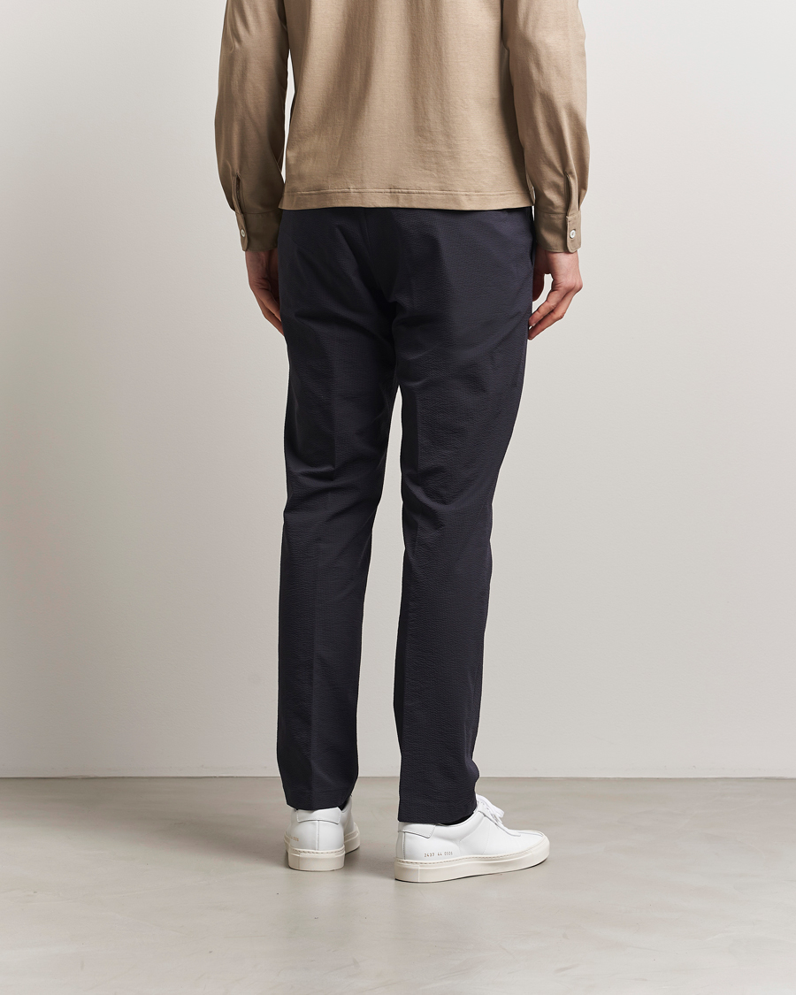 Men | Trousers | Herno | Seersucker Drawstring Pants Navy