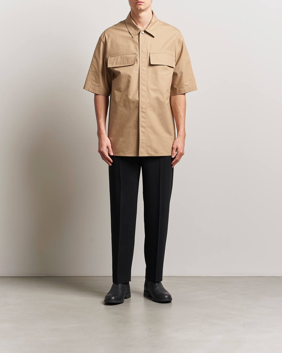 Jil Sander Short Sleeve Pocket Shirt Khaki at CareOfCarl.com