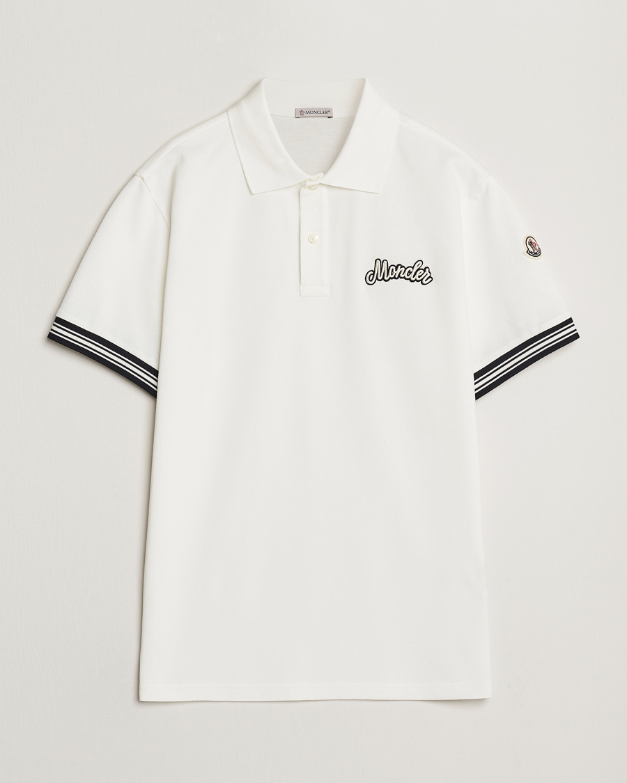 Men | Polo Shirts | Moncler | Letters Logo Polo White