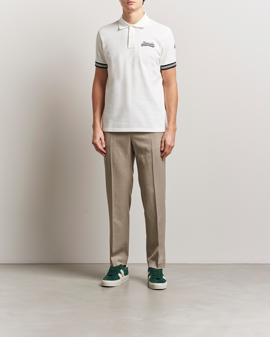 Men | Polo Shirts | Moncler | Letters Logo Polo White