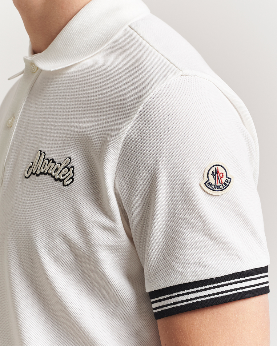 Men | Polo Shirts | Moncler | Letters Logo Polo White