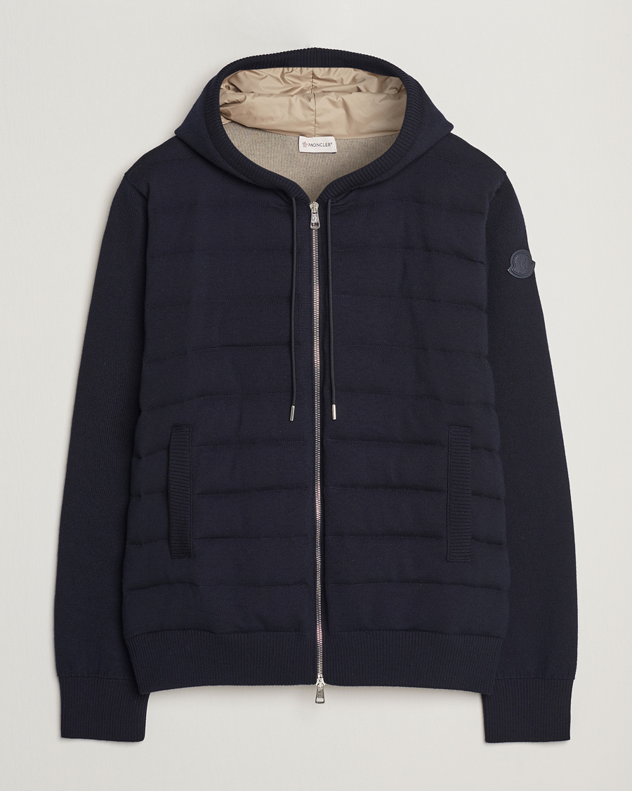 Men | Sweaters & Knitwear | Moncler | Hooded Zip Cardigan Navy