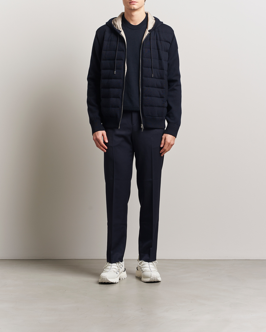 Men | Sweaters & Knitwear | Moncler | Hooded Zip Cardigan Navy