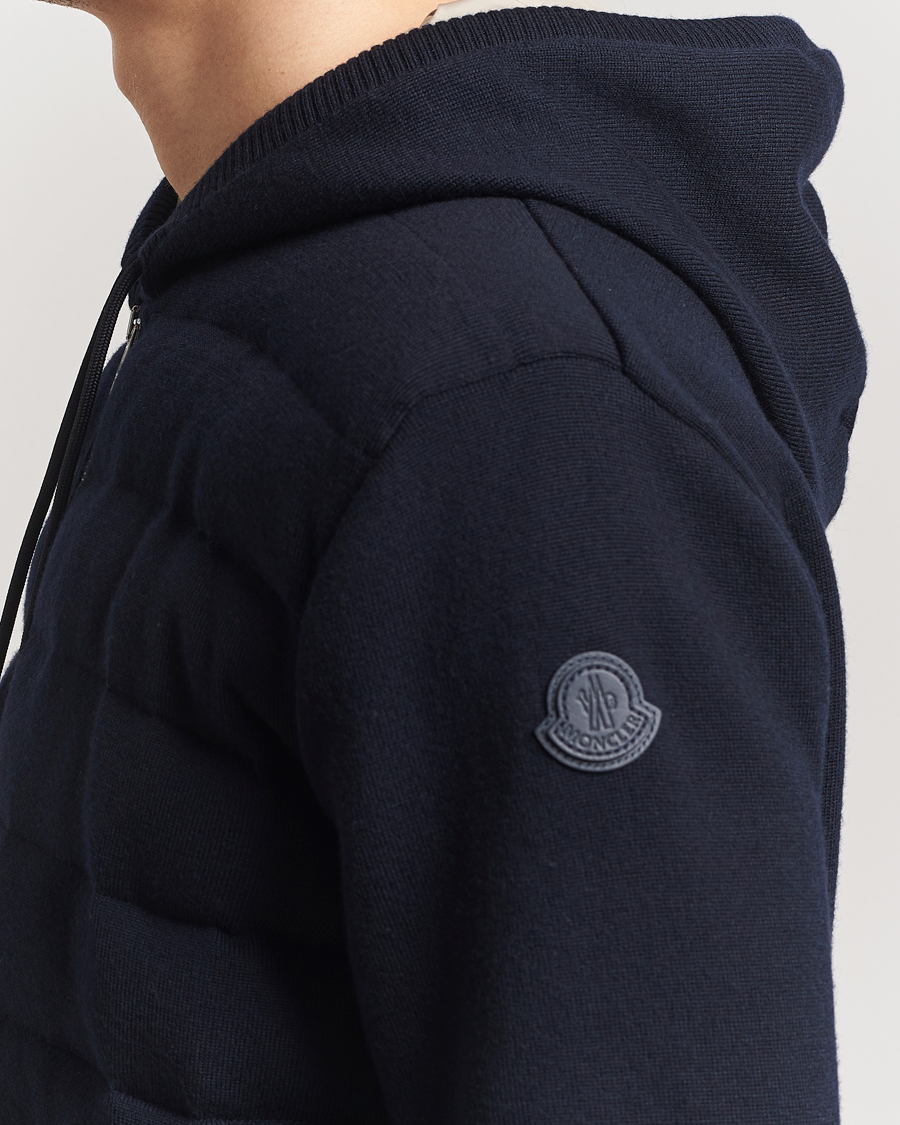 Men | Sweaters & Knitwear | Moncler | Hooded Zip Cardigan Navy