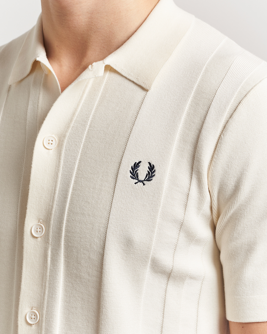 Men | Shirts | Fred Perry | Knitted Short Sleeve Shirt Ecru