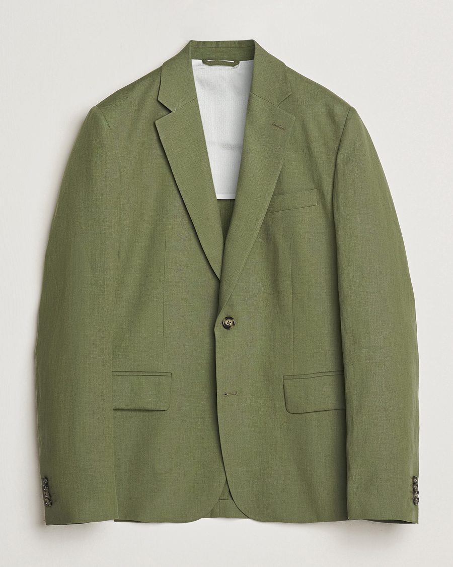 Men | Blazers | J.Lindeberg | Elton Super Linen Blazer Olivinie