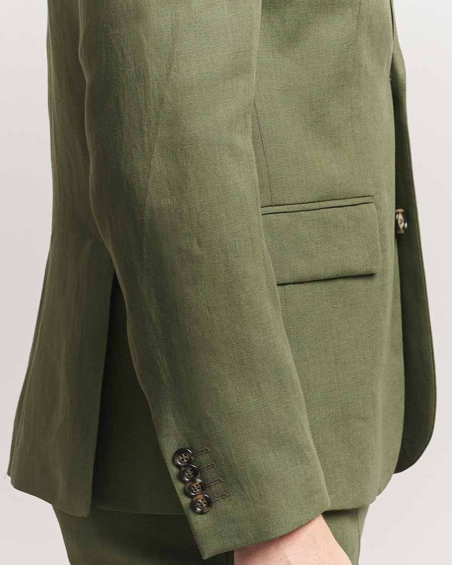 Men | Blazers | J.Lindeberg | Elton Super Linen Blazer Olivinie