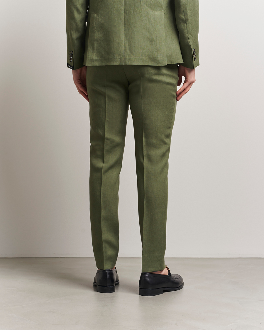 Men | Trousers | J.Lindeberg | Grant Super Linen Pants Olivinie