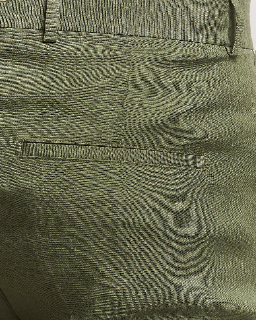 Men | Trousers | J.Lindeberg | Grant Super Linen Pants Olivinie