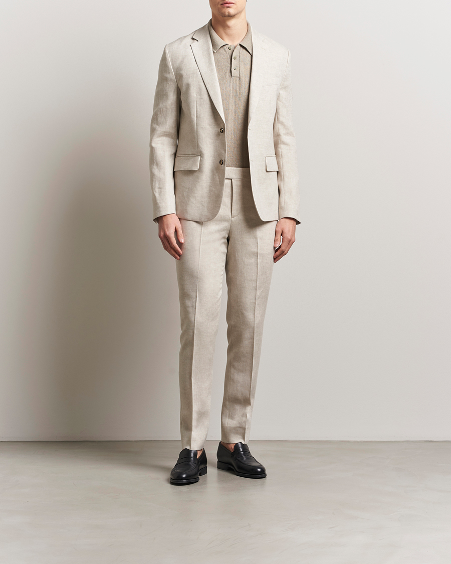Men | Trousers | J.Lindeberg | Grant Super Linen Pants Moonbeam