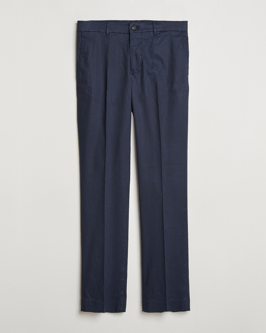 Men | Trousers | J.Lindeberg | Lois Linen Stretch Pants Navy