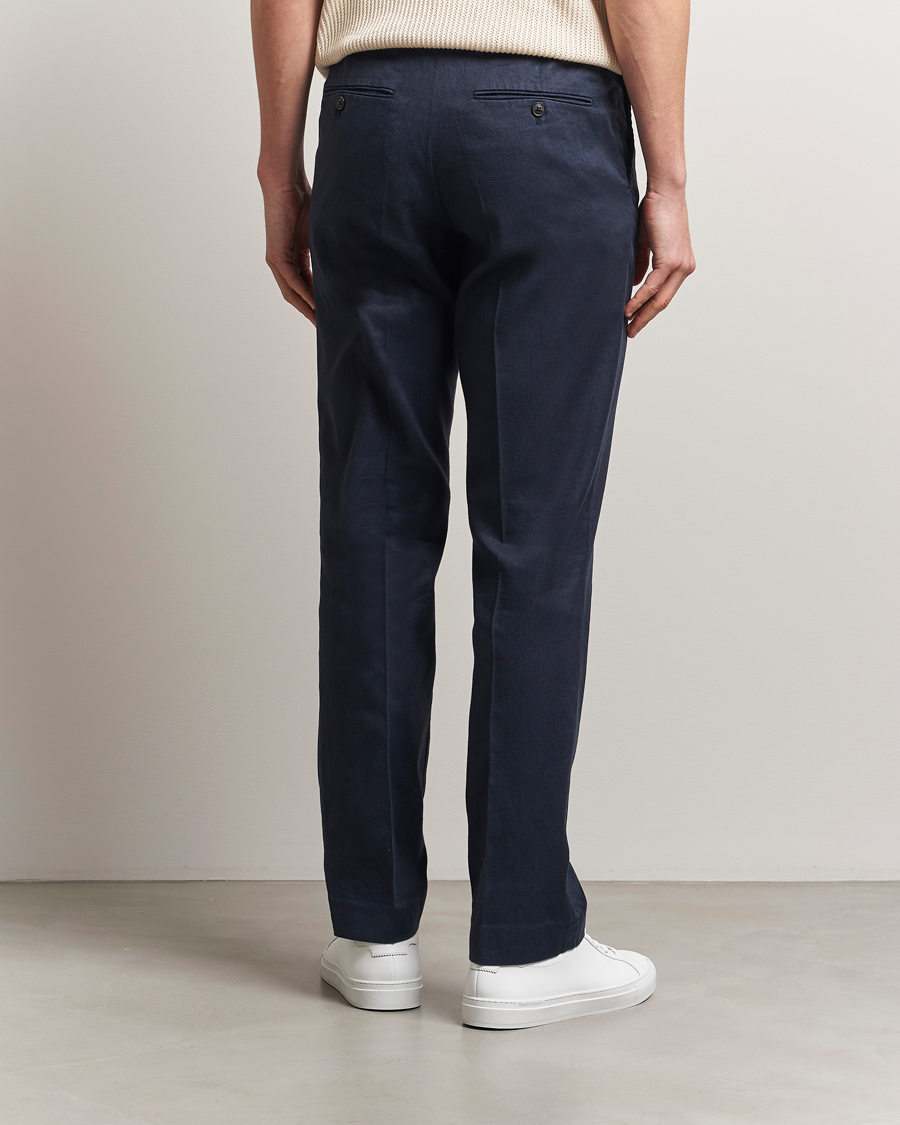 Men | Trousers | J.Lindeberg | Lois Linen Stretch Pants Navy