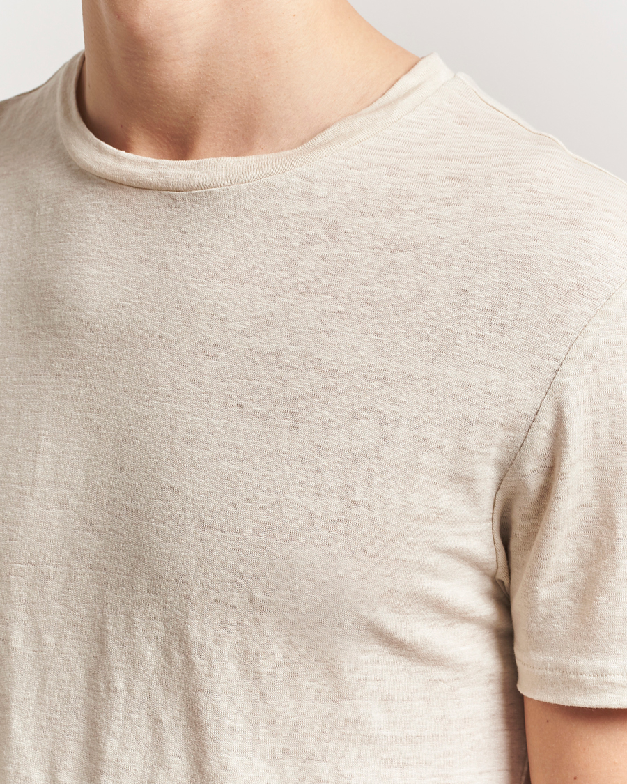 Men | T-Shirts | J.Lindeberg | Coma Linen T-Shirt Moonbeam