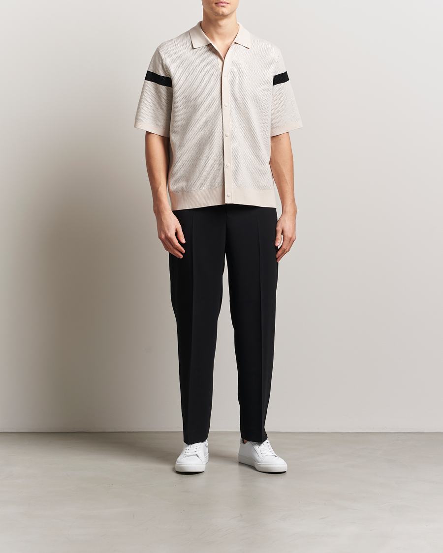 Men | Shirts | J.Lindeberg | Rayne Short Sleeve Knitted Shirt Moonbeam