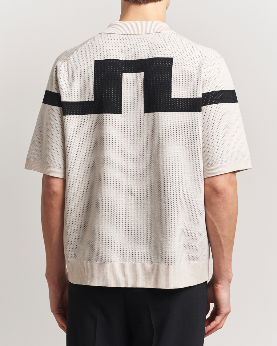 Men | Shirts | J.Lindeberg | Rayne Short Sleeve Knitted Shirt Moonbeam