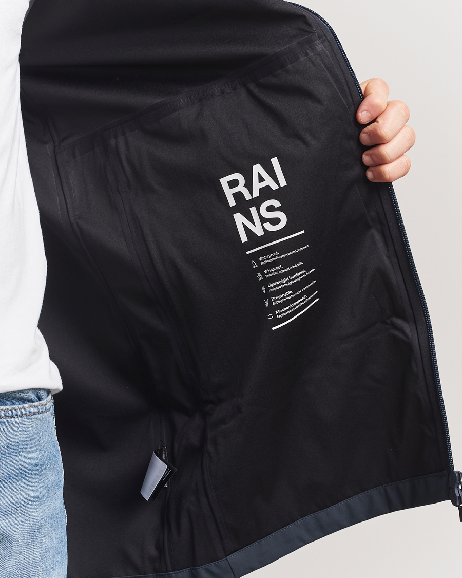Men | Coats & Jackets | RAINS | Suva Hooded Waterproof Long Jacket Navy